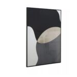 MYLES Wall Art featuring abstract grey and black design, textured brushstrokes, and a sleek black rectangular frame for modern interiors.