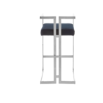 NASHVILLE Barstool with black velvet seat and angular stainless steel frame, perfect for contemporary home bars.