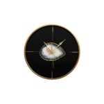 SAUL Clock with a sleek black face, gold accents, and minimalist design, ideal for modern interiors.