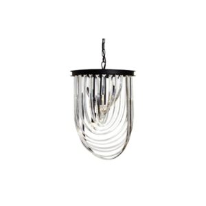 ARDEN Large Pendant light with black iron frame and cascading crystal lines, perfect for Boutique-inspired interiors.