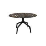 RAZOR Coffee Table with a marble top and black powder-coated stainless steel legs, ideal for modern and elegant interiors.