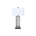 EDEN Table Lamp with ribbed glass rods, a matte black metal base, and an ivory shade, offering timeless elegance for modern interiors.