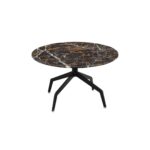 RAZOR Coffee Table with a marble top and black powder-coated stainless steel legs, ideal for modern and elegant interiors.