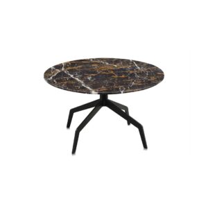 RAZOR Coffee Table with a marble top and black powder-coated stainless steel legs, ideal for modern and elegant interiors.