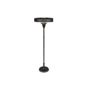 AURIOL Black Floor Lamp in antique black brass finish, featuring a classic design with a single E27 socket, 46 cm diameter, and 139 cm height.