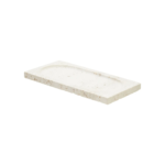 ORO Travertine Tray featuring a rectangular shape with natural variations in earthy tones of white, tan, cream, and rust.