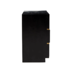 AXEL Small Chest in black mango wood with four drawers, gold-finished hardware, and a luxurious compact design.