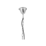 ROSS Pendant with reflective nickel frame and clear glass strips, a luxurious and elegant drum-shaped pendant light.