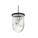 ARDEN Large Pendant light with black iron frame and cascading crystal lines, perfect for Boutique-inspired interiors.