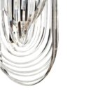 ARDEN Large Pendant light with black iron frame and cascading crystal lines, perfect for Boutique-inspired interiors.