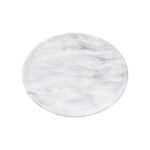 LUTHER Marble Plate with polished white marble surface and natural veining, perfect for both traditional and modern interiors.