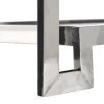 CALEB Coffee Table with mirrored top, crocodile black leather-effect detail, and robust steel construction.