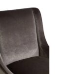 DURO Chair with high-back design, grey velvet upholstery, and black eco-friendly rubberwood legs, ideal for sophisticated interiors.