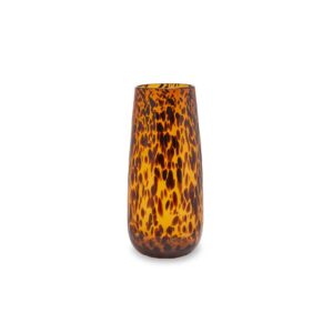 RHETT Large Vase with tortoiseshell design in black and gold tones, perfect for modern and eclectic interiors.