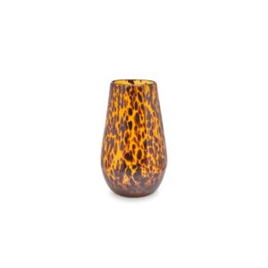 RHETT Small Vase with a black and gold tortoiseshell pattern, perfect as a decorative accent or for displaying small floral arrangements.