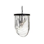 ARDEN Large Pendant light with black iron frame and cascading crystal lines, perfect for Boutique-inspired interiors.