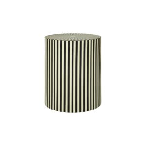 NORTH Stool with black and ivory stripes in a bold cylindrical design, perfect for seating or decoration.