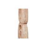 MAYA Mango Wood Sculpture featuring carved inlaid rings with a natural finish, set on a sleek black wooden base, perfect for modern interiors.