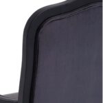 MARVIN Lounge Chair and footstool set in dark grey velvet with a black painted wooden frame.