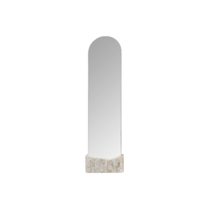 ROMAN Mirror featuring a Toronto Marble base with a satin-polished finish and sleek glass design, standing 165 cm tall for sophisticated interiors.