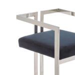 NASHVILLE Barstool with black velvet seat and angular stainless steel frame, perfect for contemporary home bars.