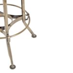 WREN Barstool with brass steel frame and black ash wood seat, featuring adjustable height for versatile use.