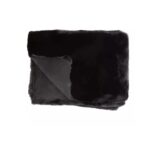 VANN Black Throw, featuring sumptuous faux fur in black, perfect for adding elegance and warmth to beds or sofas.