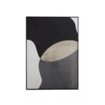 MYLES Wall Art featuring abstract grey and black design, textured brushstrokes, and a sleek black rectangular frame for modern interiors.