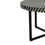 TRENT Coffee Table with black metal base and bone inlay tabletop for modern interiors.