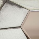 ETNA Mirror showcasing a geometric antique mirror mosaic pattern, perfect for adding elegance and depth to modern interiors.