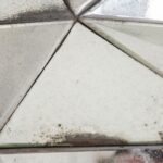 ETNA Mirror showcasing a geometric antique mirror mosaic pattern, perfect for adding elegance and depth to modern interiors.