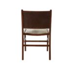 BROSE Dining Chair with genuine cow leather upholstery, teakwood frame in walnut finish, and stud trim detail.