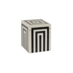 VOSS Small Box with striped black and white pattern, compact design for organizing trinkets and decorative use.