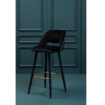 RUNE Black Velvet Barstool with Gold Footrest Main Description: The RUNE Barstool brings a sleek touch to bar or kitchen spaces with its refined design. Upholstered in rich black velvet, this stool features a low-back construction with a stylish cut-out detail for a modern aesthetic. The foam-padded seat provides comfort, while the gold-finish footrest adds a hint of sophistication. Slanted black legs complete its mid-century-inspired silhouette, making it a versatile piece for contemporary interiors. Key Features: Luxurious Upholstery: Upholstered in soft black velvet for a polished look. Stylish Design: Features a low-back construction with a cut-out detail. Comfortable Footrest: Gold-finish footrest adds both functionality and style. Mid-Century Appeal: Slanted legs enhance its modern, timeless design. Specifications: Product Dimensions: H99 x L54 x W46 cm Product Weight: 7.00 kg Lead Time: 3 - 10 working days Product Code: LS111219 Meta Descri