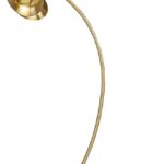 JAZZ Brass Floor Lamp with a brushed brass finish, solid brass construction, marble base, sweeping curved design, and dimmable five-socket lighting.