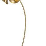 JAZZ Brass Floor Lamp with a brushed brass finish, solid brass construction, marble base, sweeping curved design, and dimmable five-socket lighting.