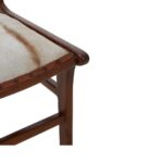 BROSE Dining Chair with genuine cow leather upholstery, teakwood frame in walnut finish, and stud trim detail.