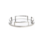 BARON Silver Tray with a stainless steel frame, silver finish, and mirrored center for a sleek, modern look.