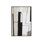 LOGAN Wall Painting with two-tonal black and grey abstract design, textured brushstrokes, and a sleek rectangular frame for modern interiors.