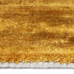 LIGNE Gold Silk Rug, 240x170 cm, crafted from 100% bamboo silk with a lustrous golden sheen, adding elegance and luxury to any interior.