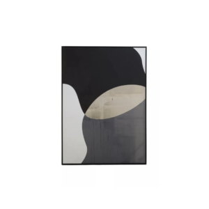 MYLES Wall Art featuring abstract grey and black design, textured brushstrokes, and a sleek black rectangular frame for modern interiors.