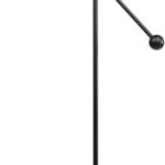 ORBIT Floor Lamp with a smoked glass shade, black powder-coated frame, marble base, adjustable arm, and integrated dimmer for modern and versatile lighting.