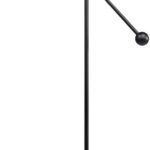 ORBIT Floor Lamp with a smoked glass shade, black powder-coated frame, marble base, adjustable arm, and integrated dimmer for modern and versatile lighting.