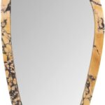 PEBBLE Mirror with Purple Breccia Marble frame, satin-polished finish, and organic pebble-inspired design, perfect for elegant interiors.