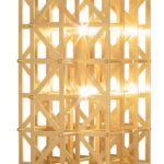 PONTES Small Table Lamp in brushed brass with a compact lattice design, integrated touch dimmer, and dual G9 sockets for refined modern lighting.