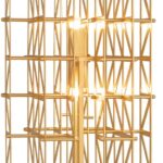 PONTES Small Table Lamp in brushed brass with a compact lattice design, integrated touch dimmer, and dual G9 sockets for refined modern lighting.