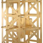 PONTES Wall Lamp featuring a solid brass lattice design in brushed brass, dual G9 sockets, and a sleek 57 cm height for modern architectural lighting.