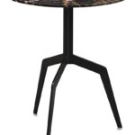 RAZOR Side Table with a marble top and black powder-coated stainless steel legs, ideal for modern and elegant interiors.