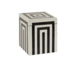 VOSS Small Box with striped black and white pattern, compact design for organizing trinkets and decorative use.