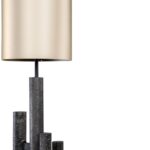 SHAD 62 Floor Lamp with a textured aluminum base in black antique finish, featuring a single E27 socket and sleek 131.5 cm height.